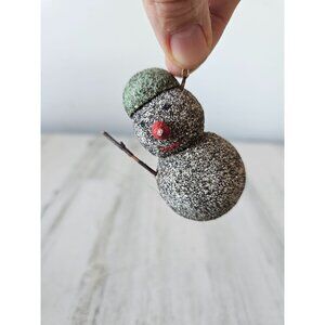 Vintage Kurt Adler snowman‎ flocked West Germany ornament Xmas tree